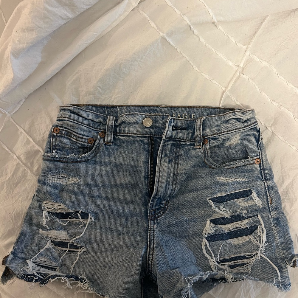 American Eagle Outfitters Ripped Blue Jean Shorts